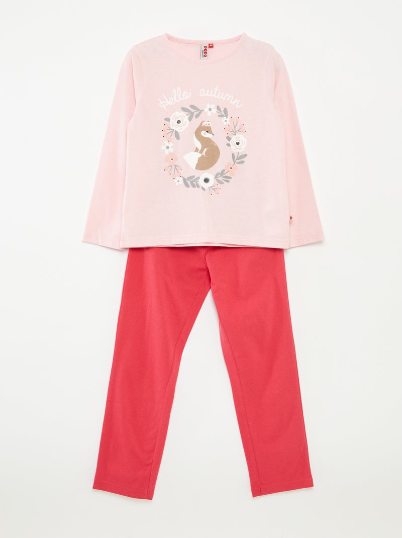 Ensemble pyjama long fantaisie - 2 pièces Rose - Kiabi