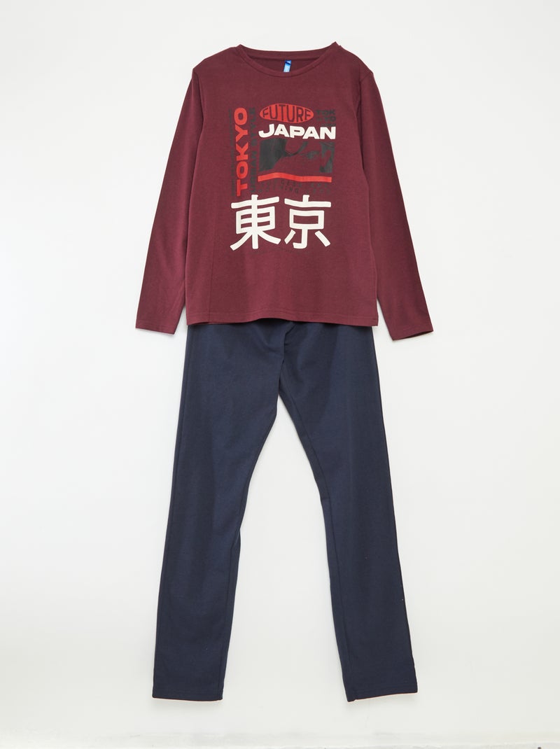 Ensemble pyjama long fantaisie - 2 pièces Rouge - Kiabi