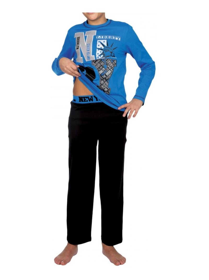 Ensemble pyjama long garçon Bleu - Kiabi