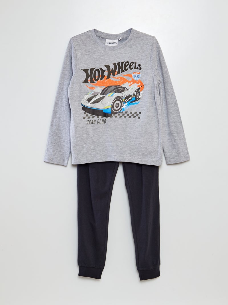 Ensemble pyjama long 'Hot Wheels' t-shirt + pantalon - 2 pièces noir - Kiabi