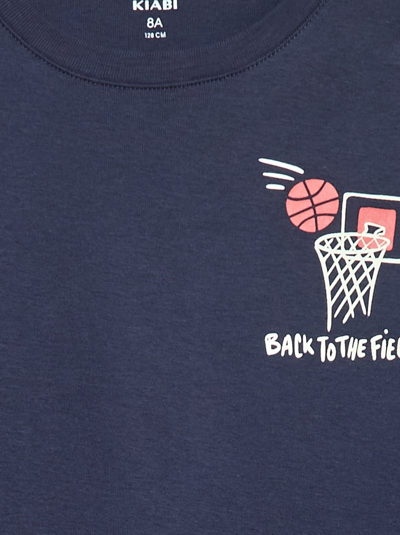 Ensemble pyjama long imprimé - 2 pièces Bleu - Kiabi