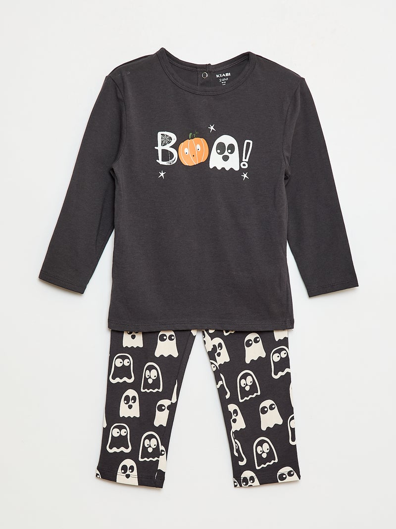 Ensemble pyjama long imprimé 'Halloween' pièces Noir Bébé