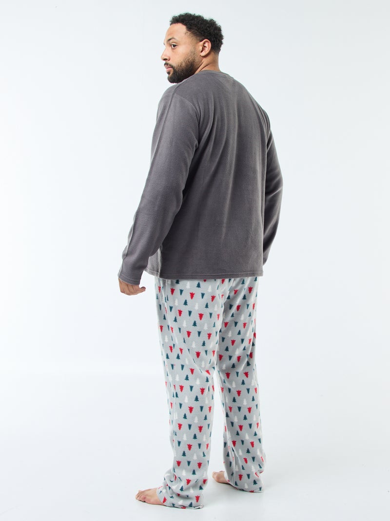 Ensemble pyjama long imprimé Noël - 2 pièces Gris - Kiabi