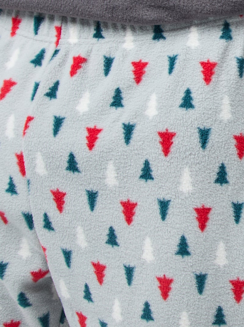 Ensemble pyjama long imprimé Noël - 2 pièces Gris - Kiabi