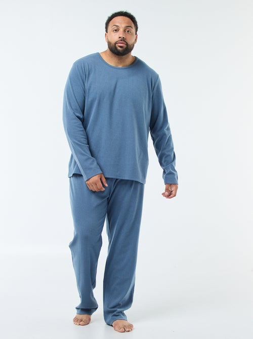 Ensemble pyjama long maille ultra-douce - 2 pièces - Kiabi
