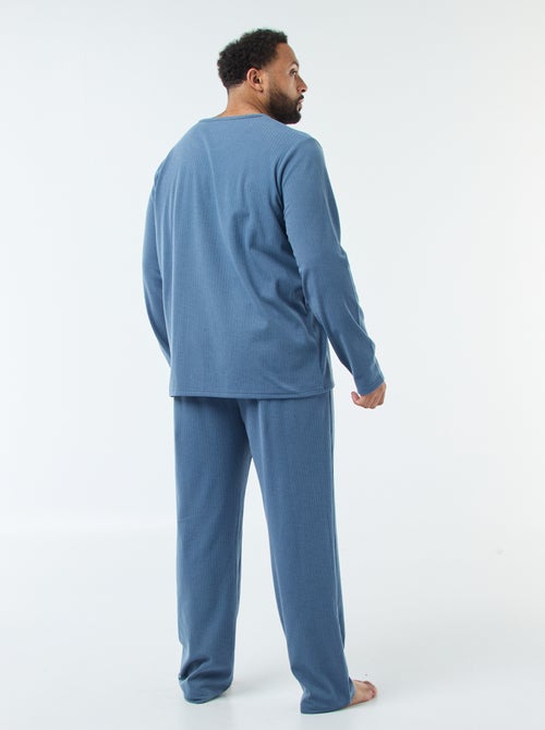 Ensemble pyjama long maille ultra-douce - 2 pièces - Kiabi