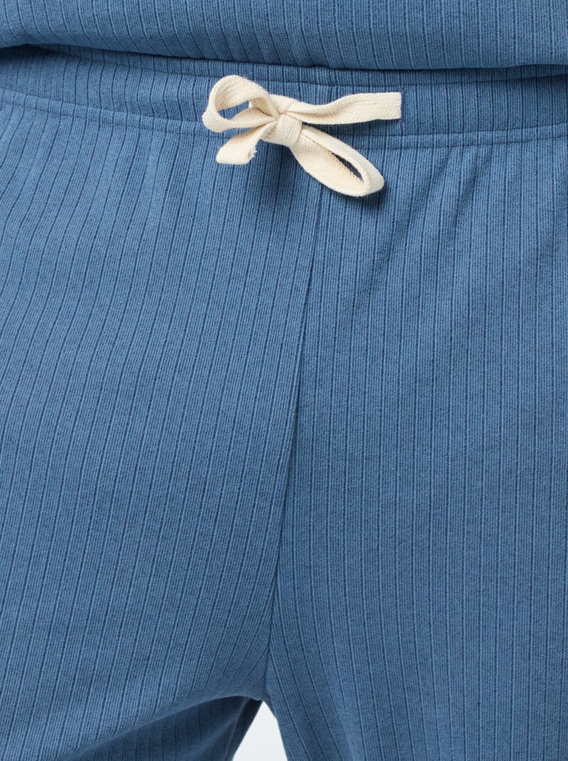 Ensemble pyjama long maille ultra-douce - 2 pièces Bleu - Kiabi