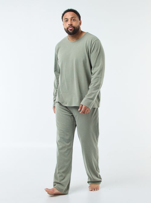 Ensemble pyjama long maille ultra-douce - 2 pièces - Kiabi