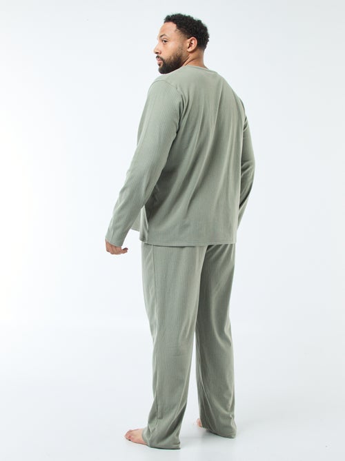 Ensemble pyjama long maille ultra-douce - 2 pièces - Kiabi