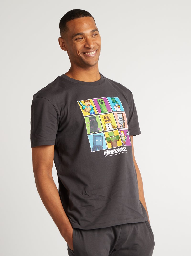 Ensemble pyjama long 'Minecraft' - 2 pièces Gris - Kiabi
