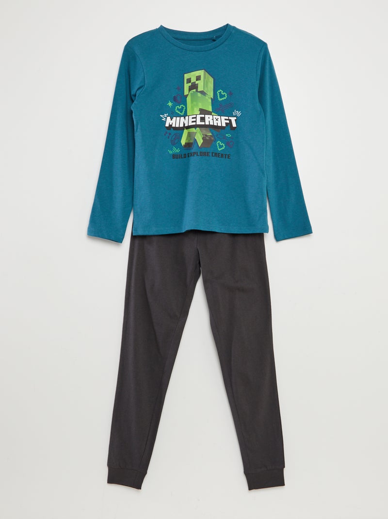 Ensemble pyjama long 'Minecraft' - 2 pièces Vert - Kiabi