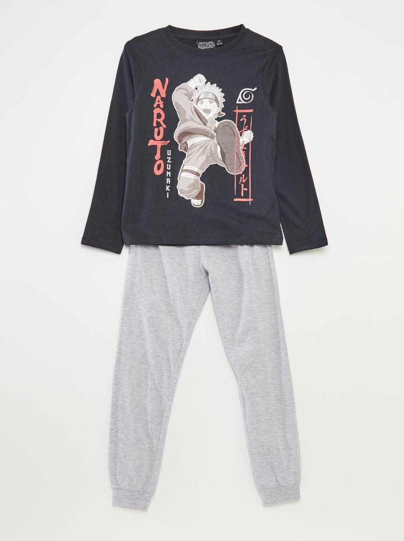 Ensemble pyjama long 'Naruto' t-shirt + pantalon - 2 pièces GRIS - Kiabi