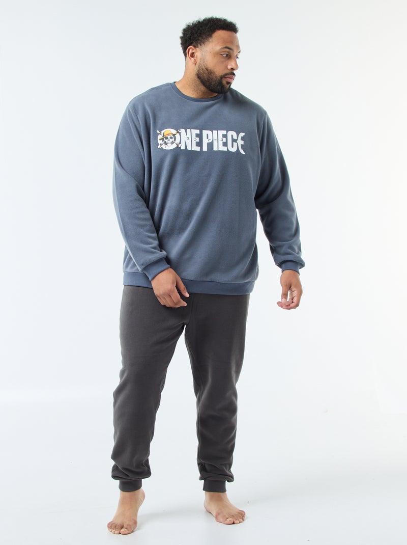 Ensemble pyjama long 'One Piece' - 2 pièces Bleu/gris - Kiabi