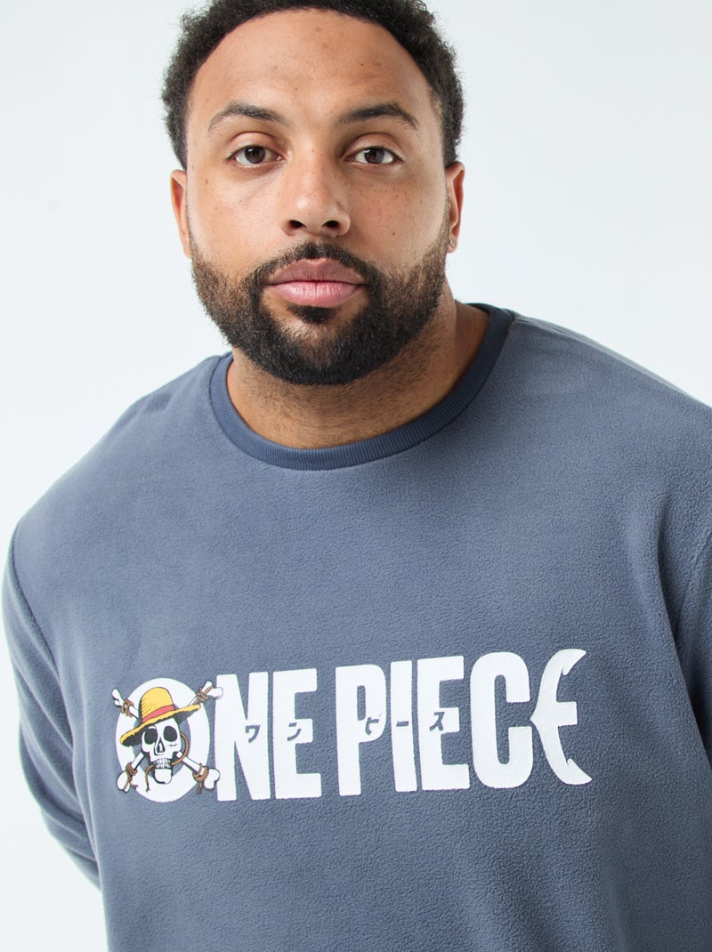 Ensemble pyjama long 'One Piece' - 2 pièces Bleu/gris - Kiabi