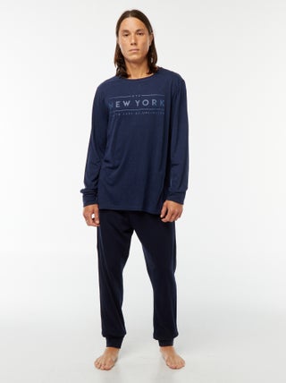 Ensemble pyjama long pantalon + t-shirt - 2 pièces