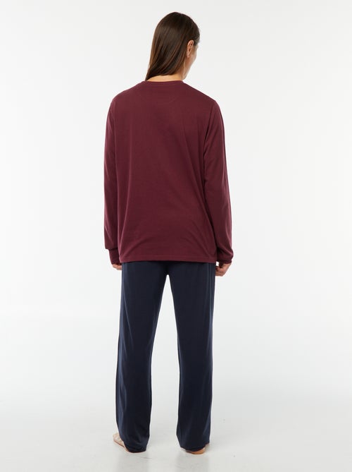 Ensemble pyjama long pantalon + t-shirt - 2 pièces - Kiabi