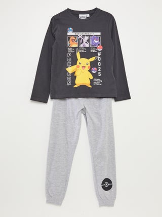 Ensemble pyjama long 'Pokémon' t-shirt + pantalon - 2 pièces