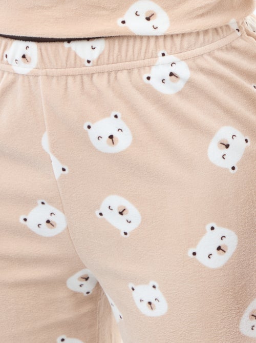 Ensemble pyjama long polaire t-shirt + pantalon -  2 pièces - Kiabi