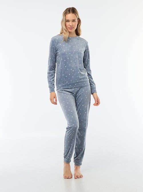 Ensemble pyjama long polaire t-shirt + pantalon -  2 pièces - Kiabi