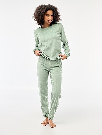 Ensemble pyjama long polaire t-shirt + pantalon - 2 pièces