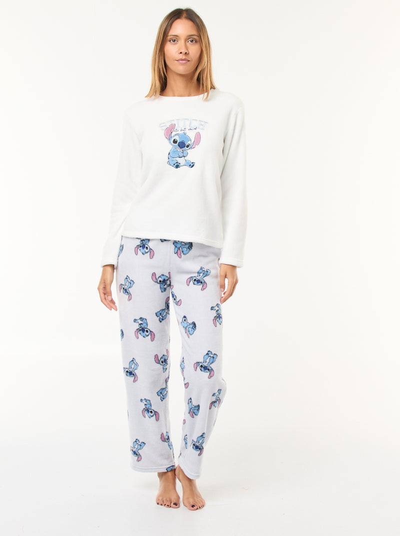 Ensemble pyjama long 'Stitch' 'Disney' en polaire - 2 pièces Bleu - Kiabi