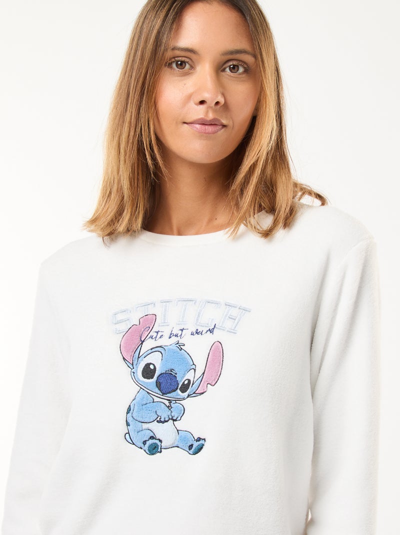 Ensemble pyjama long 'Stitch' 'Disney' en polaire - 2 pièces Bleu - Kiabi