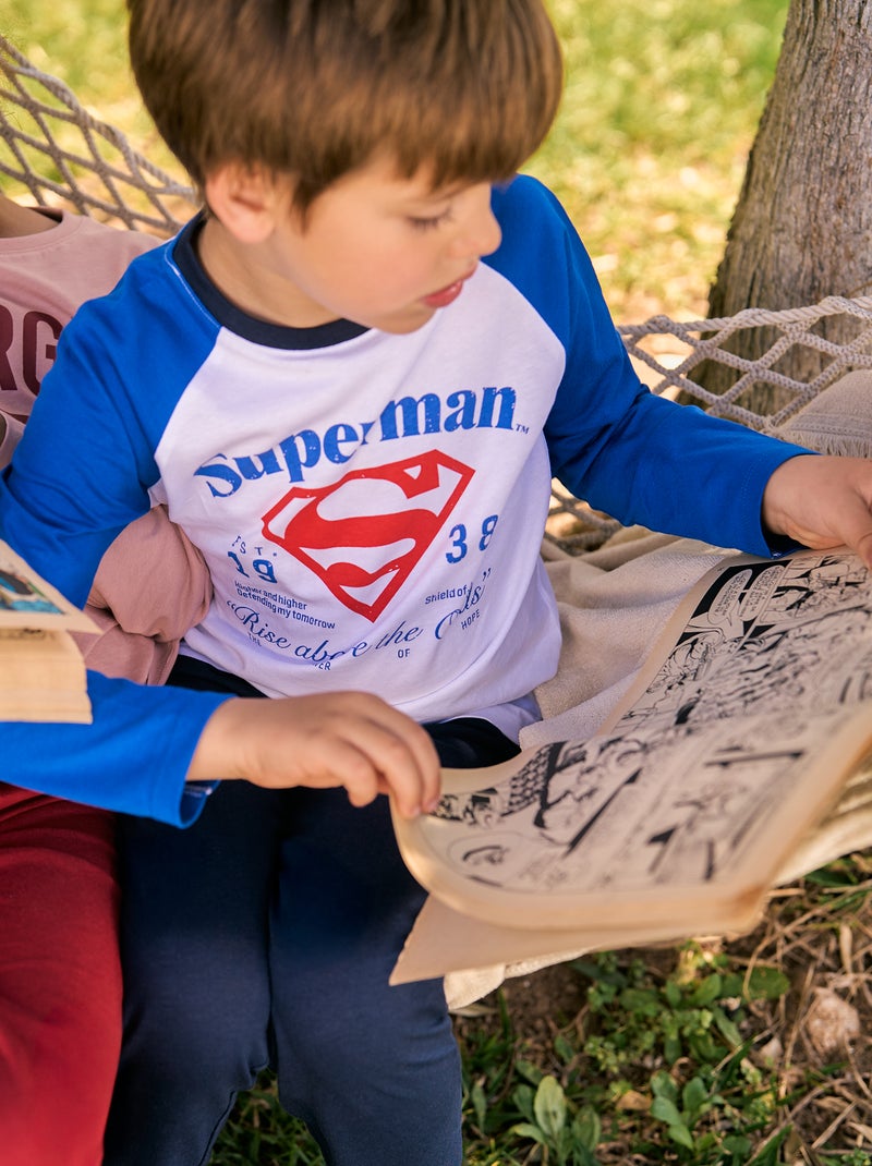 Ensemble pyjama long 'Superman' 'DC Comics' - 2 pièces Bleu - Kiabi