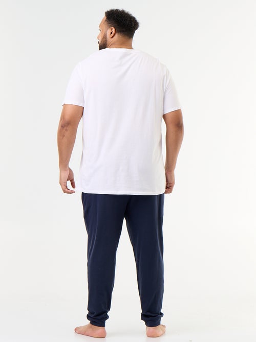 Ensemble pyjama long t-shirt + pantalon - 2 pièces - Kiabi Ensemble pyjama long t-shirt + pantalon - 2 pièces - Kiabi