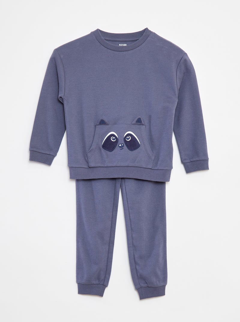 Ensemble pyjama long t-shirt + pantalon - 2 pièces Bleu - Kiabi