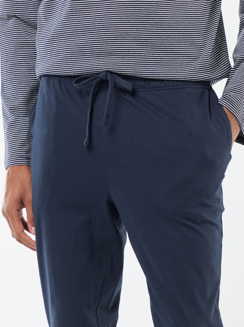 Ensemble pyjama long t-shirt + pantalon - 2 pièces Bleu - Kiabi