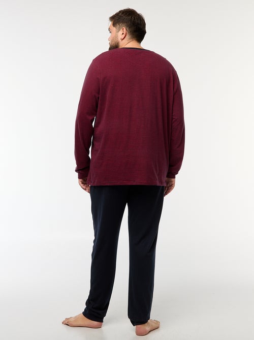 Ensemble pyjama long t-shirt + pantalon - 2 pièces - Kiabi
