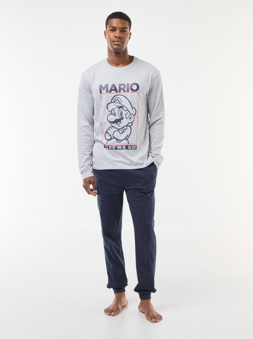 Ensemble pyjama long t-shirt + pantalon - 2 pièces - Kiabi