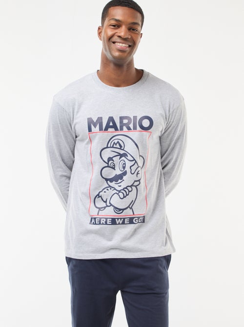 Ensemble pyjama long t-shirt + pantalon - 2 pièces - Kiabi