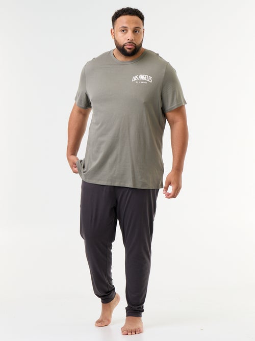 Ensemble pyjama long t-shirt + pantalon - 2 pièces - Kiabi