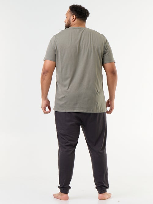 Ensemble pyjama long t-shirt + pantalon - 2 pièces - Kiabi