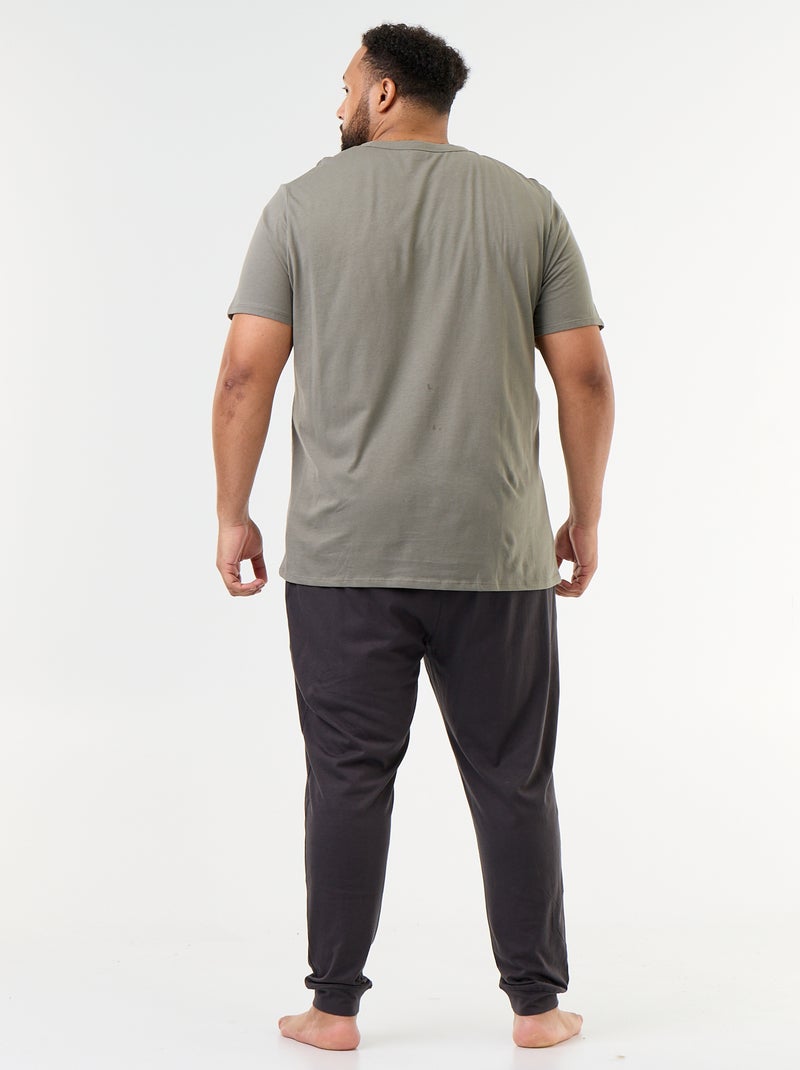 Ensemble pyjama long t-shirt + pantalon - 2 pièces Gris - Kiabi
