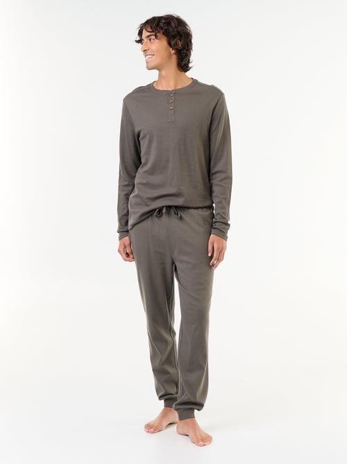 Ensemble pyjama long t-shirt + pantalon - 2 pièces - Kiabi