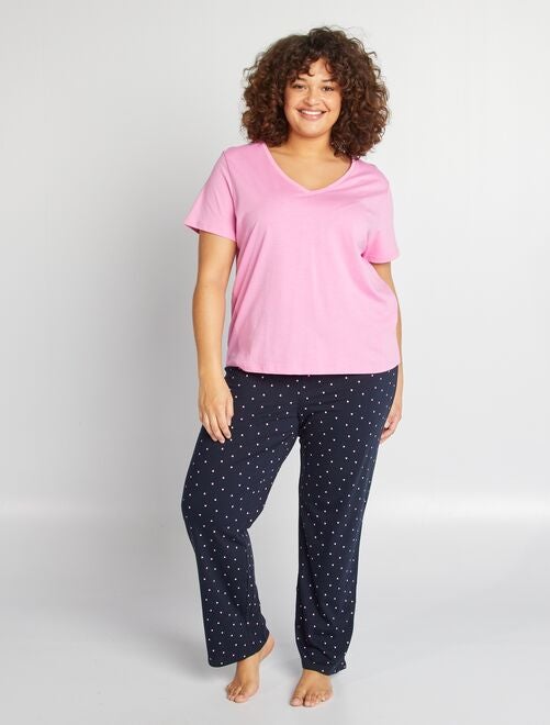 Ensemble pyjama long t-shirt + pantalon - 2 pièces - Kiabi