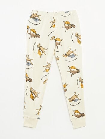Ensemble pyjama long t-shirt + pantalon avec motif all over