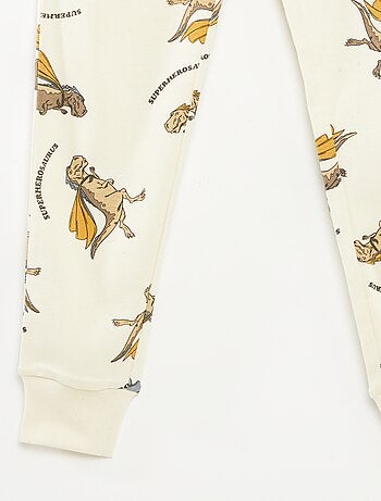 Ensemble pyjama long t-shirt + pantalon avec motif all over