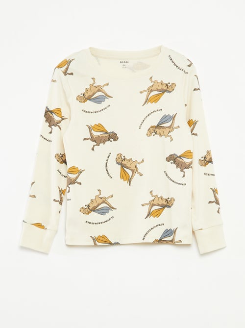 Ensemble pyjama long t-shirt + pantalon avec motif all over - Kiabi