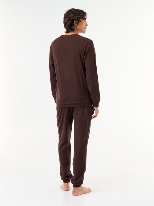 Ensemble pyjama long t-shirt + pantalon gaufrés - 2 pièces - Kiabi Ensemble pyjama long t-shirt + pantalon gaufrés - 2 pièces - Kiabi