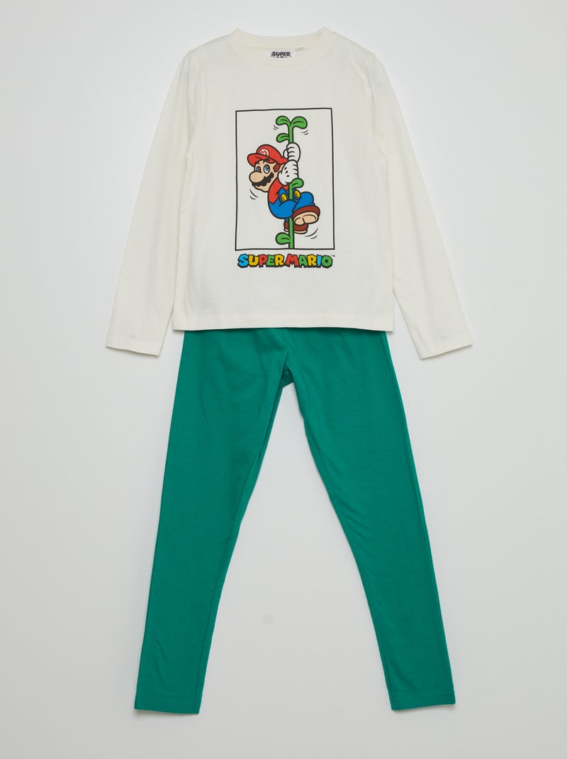 Ensemble pyjama long t-shirt + pantalon  'Super Mario' 'Nintendo' - 2 pièces Gris - Kiabi