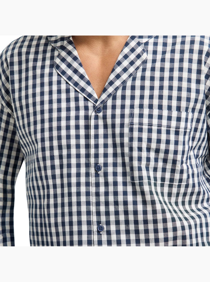 Ensemble pyjama manches longues Dim Woven Bleu foncé - Kiabi