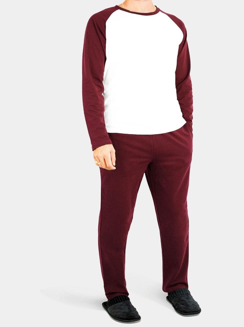 Ensemble pyjama manches longues Kebello Bordeaux - Kiabi