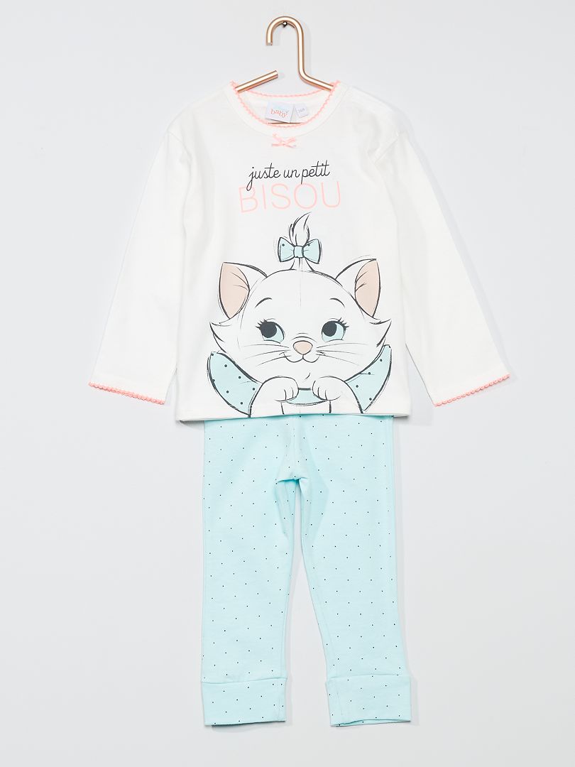 Ensemble pyjama 'Marie' des 'Aristochats' blanc/bleu - Kiabi