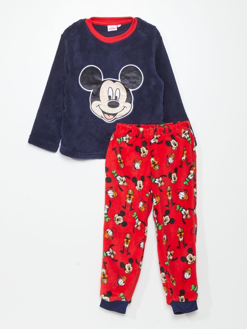 Ensemble pyjama 'Mickey' - 2 pièces marine/rouge - Kiabi
