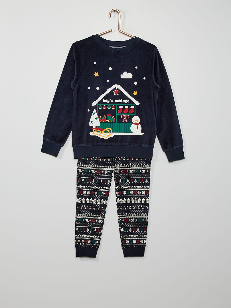 Pyjama 2 pièces en velours esprit Noël pour bébé fille