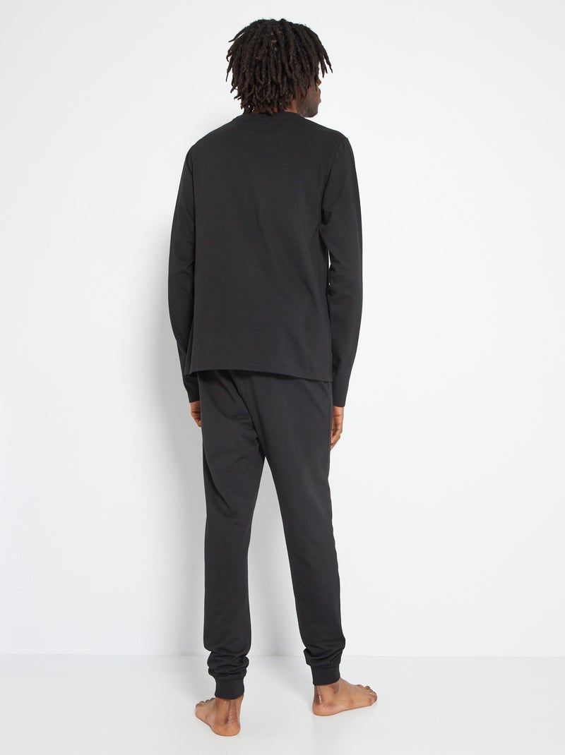 Ensemble pyjama 'One Piece' en jersey noir - Kiabi