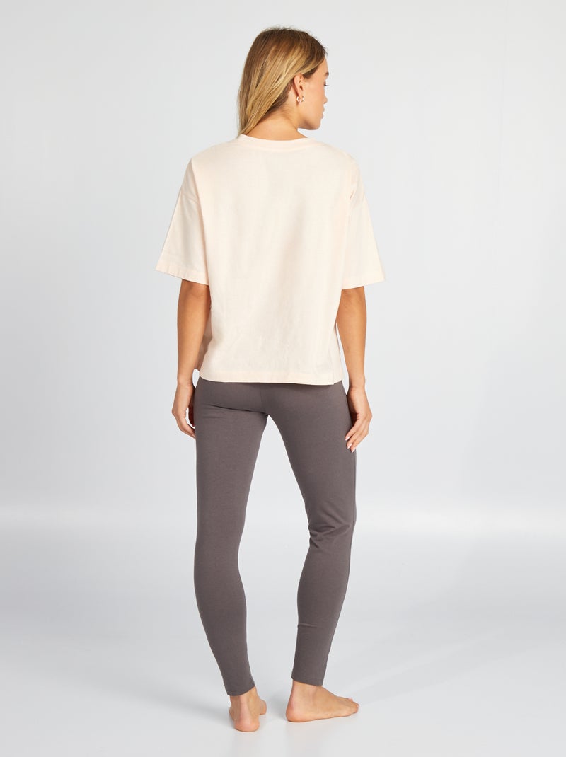 Ensemble pyjama  'One Piece' t-shirt + legging - 2 pièces Rose - Kiabi